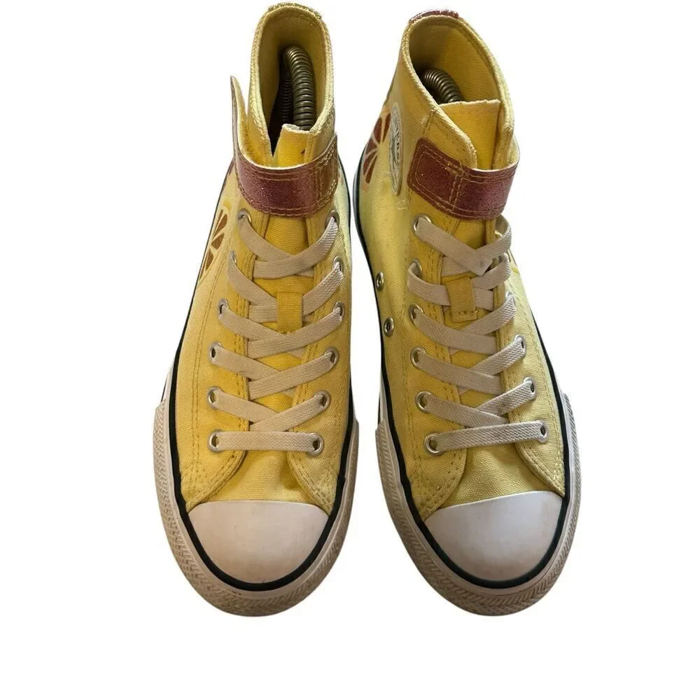 Converse Youth Yellow Citrus Print Chuck Taylor All Star High Top Sneaker Size 3